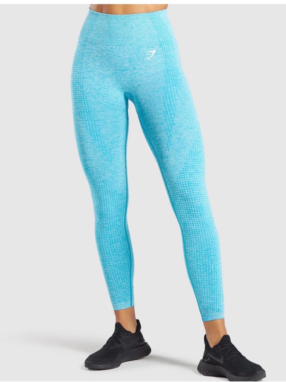 UEC Gymshark TEAL BLUE MARL Vital Seamless Leggings SZ M